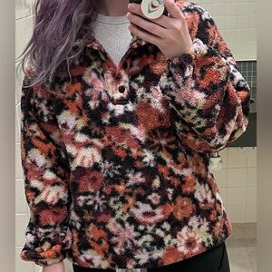 LOFT Floral Fleece Pullover